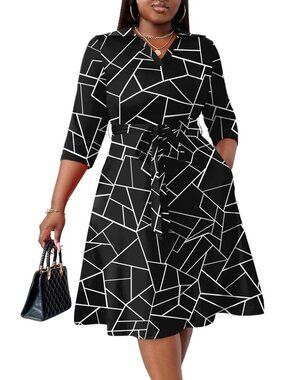 Plus Size Fit and Flare Midi Dress for Women - Casual Summer Style, Perfect for